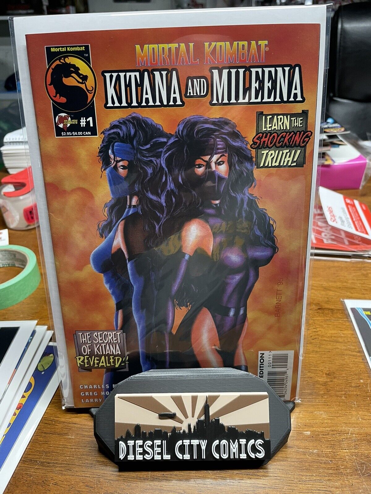 Kitana And Mileena 1 Key Mortal Kombat Malibu Horn Cover Rare