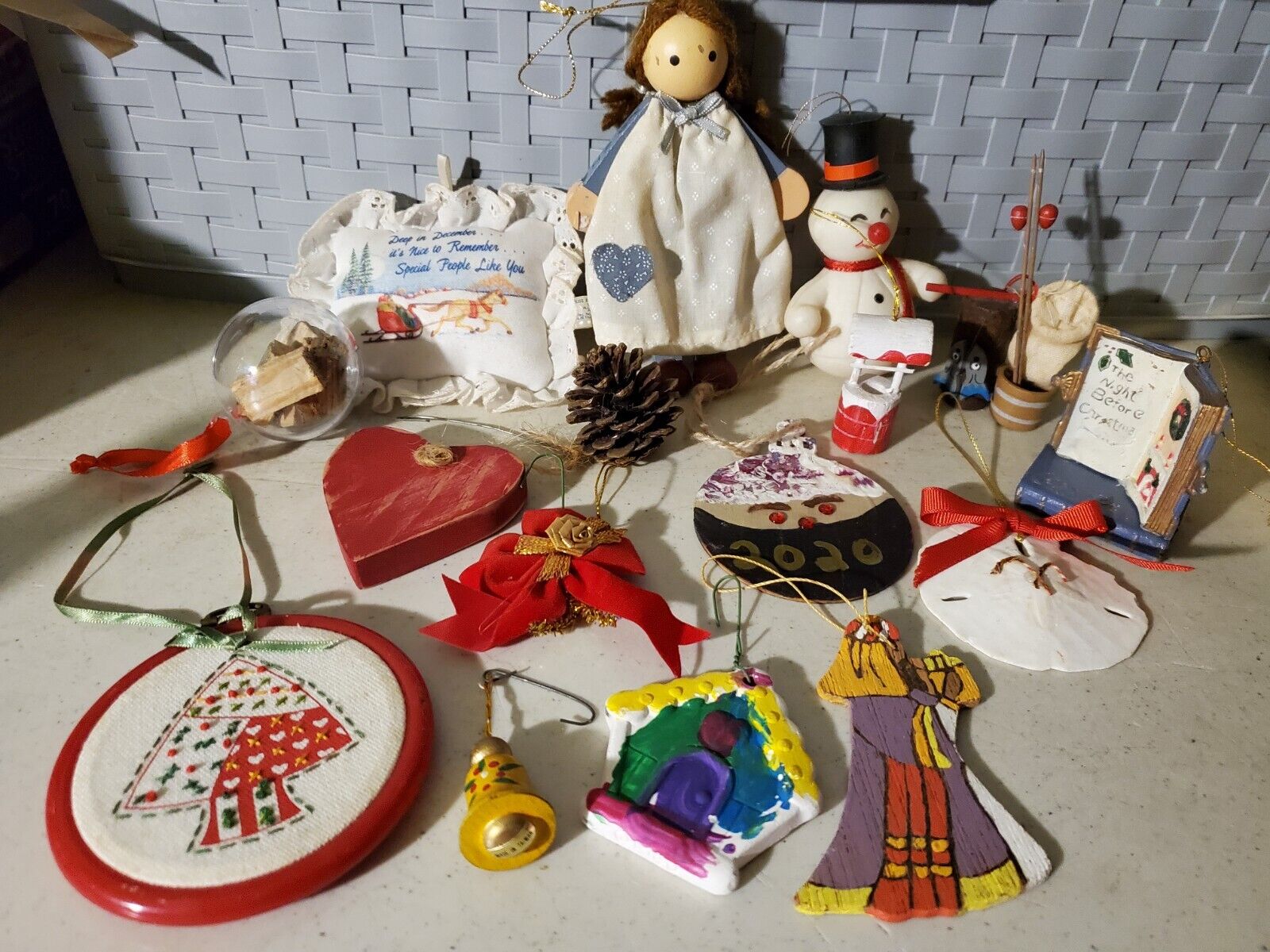 16 Lot Super Rare Vintage Original Christmas Mixed Ornaments Holiday Decorations