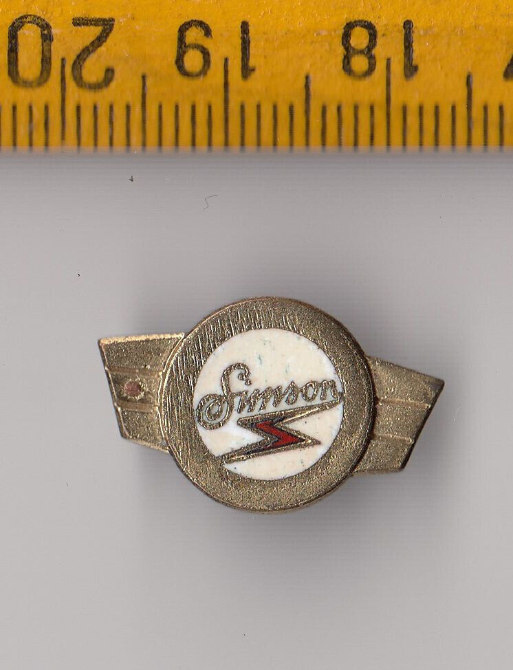 Vintage enamel SIMSON Moped Motorcycle brooch pin badge logo Motorrad Brosche