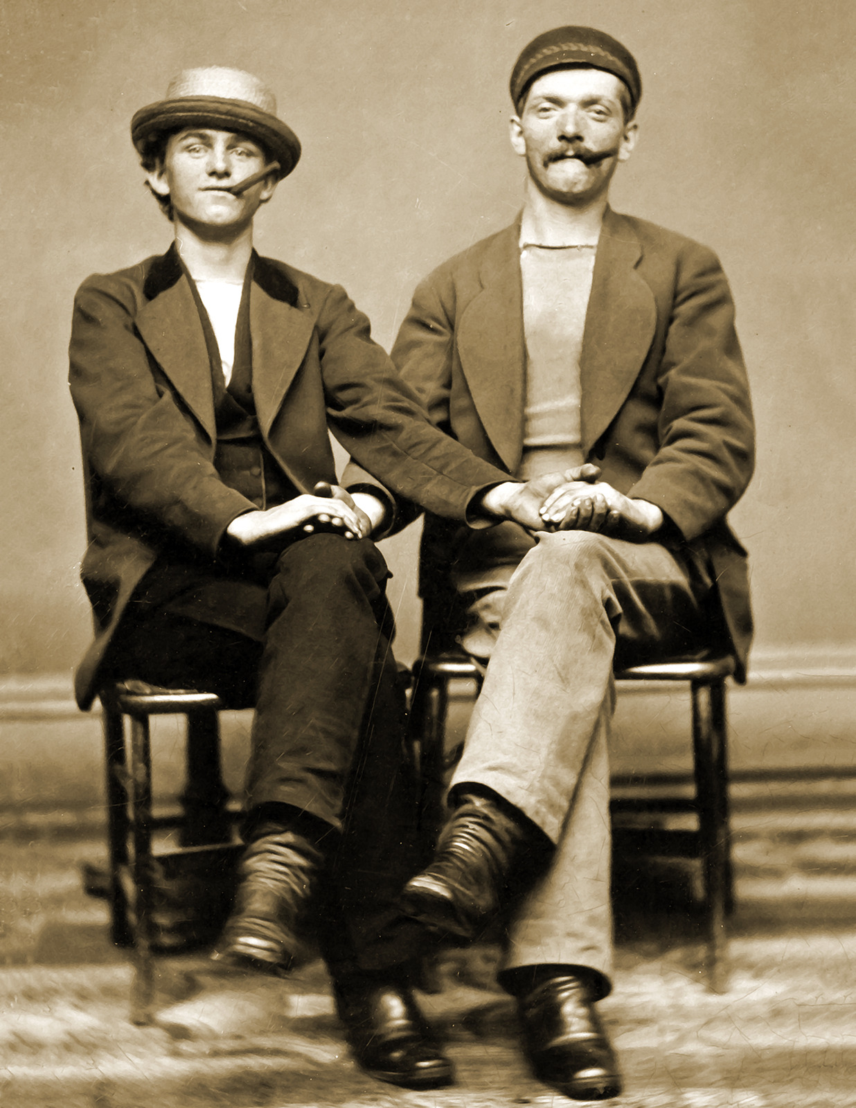 1880 Two Young Men Holding Hands Old Vintage Gay Pride Photo 11\