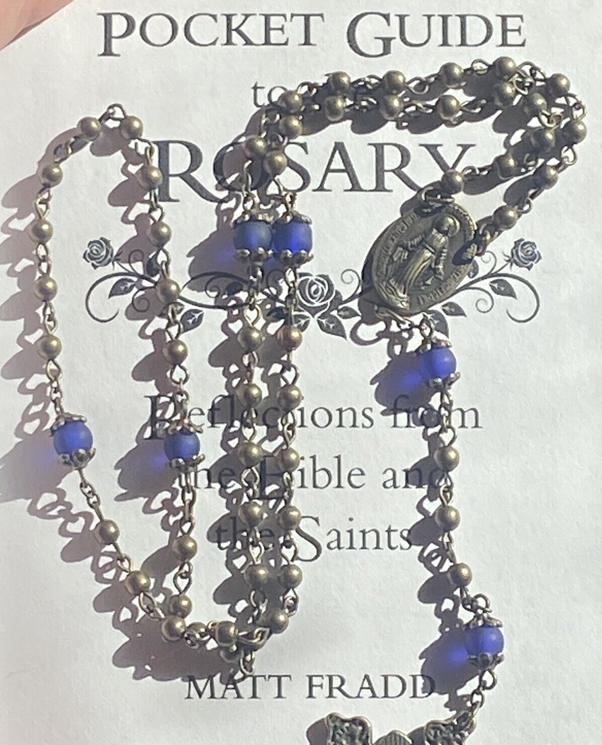 Beautifil Antique Bronze And Blue Rosary