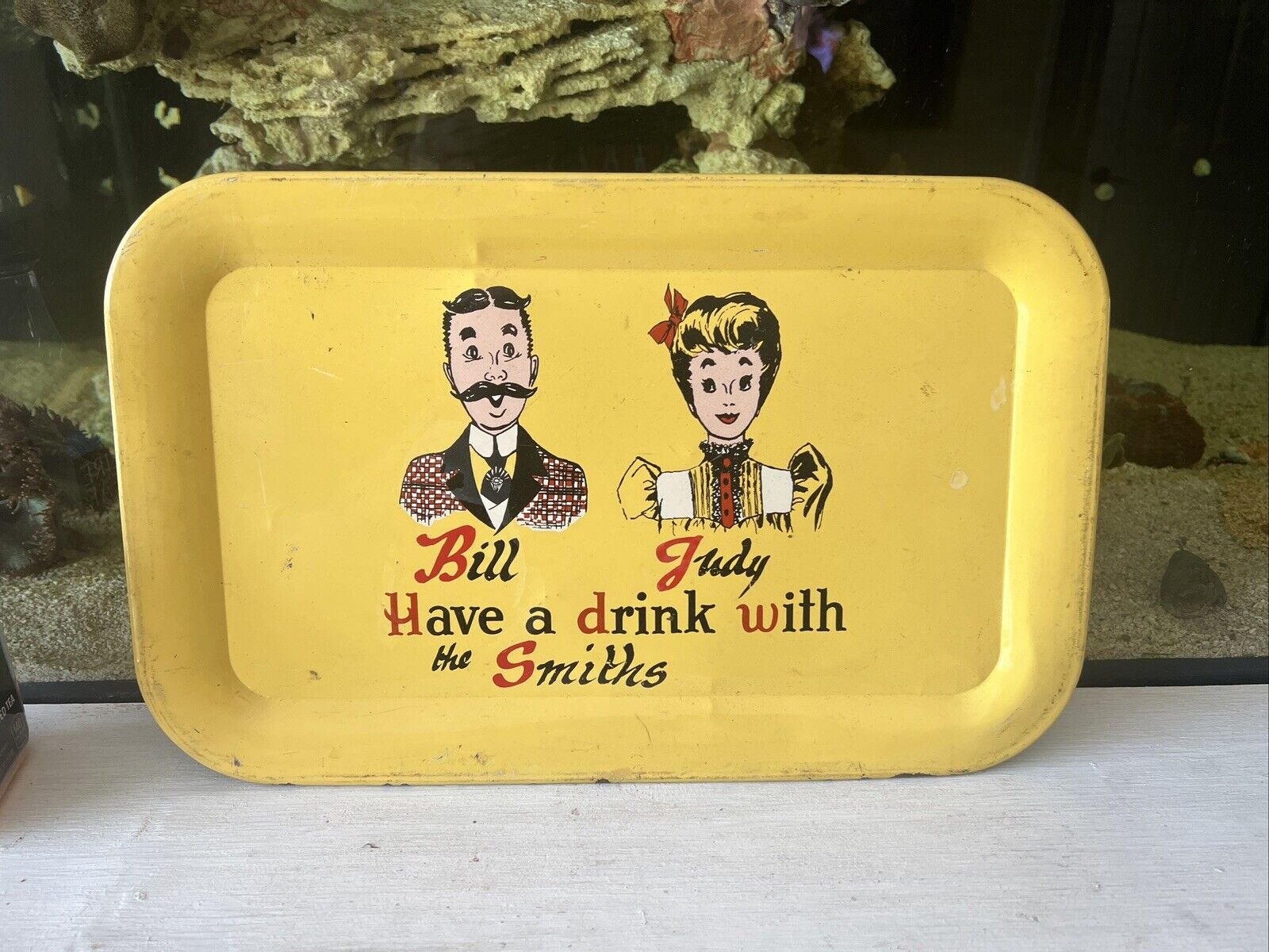 Vintage Metal Serving Tray Have A Drink With The Smiths Man Cave Made In USA