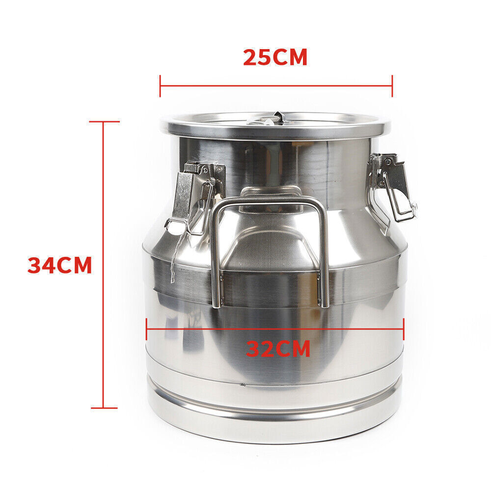20/30/40L/50L/60L Stainless Steel Milk Can Pail Bucket Barrel Canister Thickness
