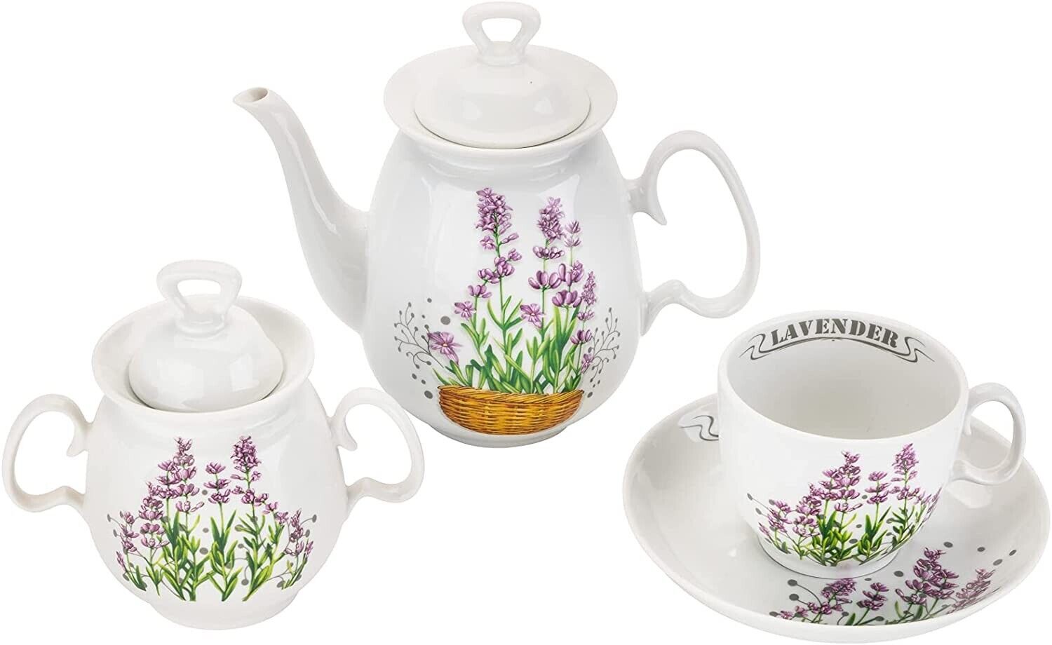 Dobrush European White Porcelain Tea Set \