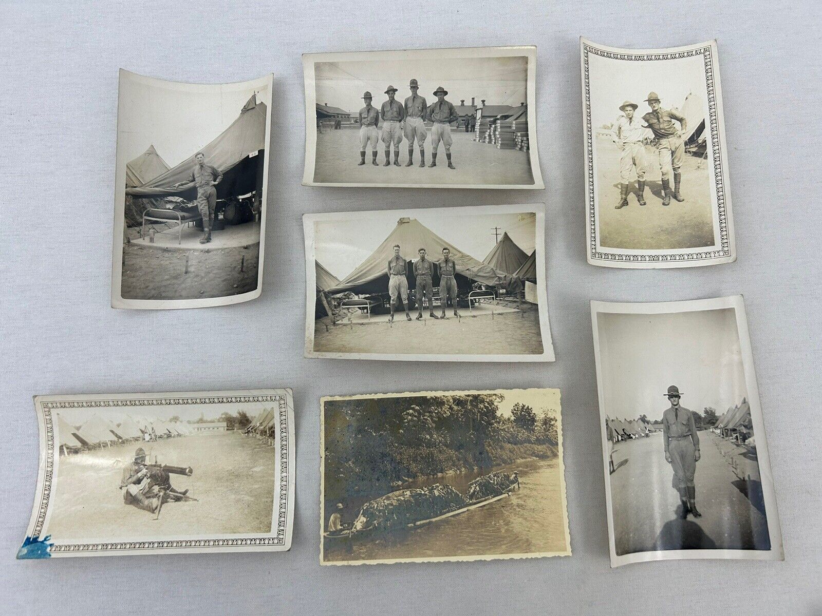 Vintage Lot of 7 WW1 Military Pictures Men In Uniforms 3.5” X 5”
