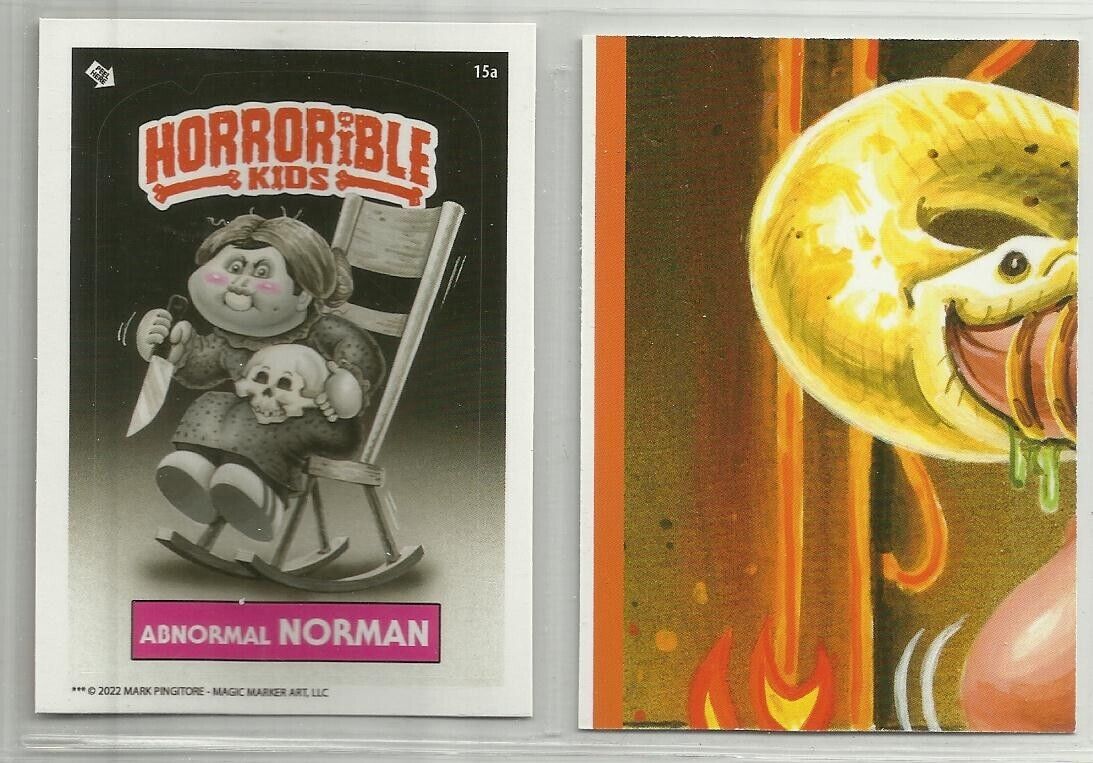 2022 Horrorible Kids 1-3 (Magic Marker) GPK Parody Sticker #15a ABNORMAL NORMAN