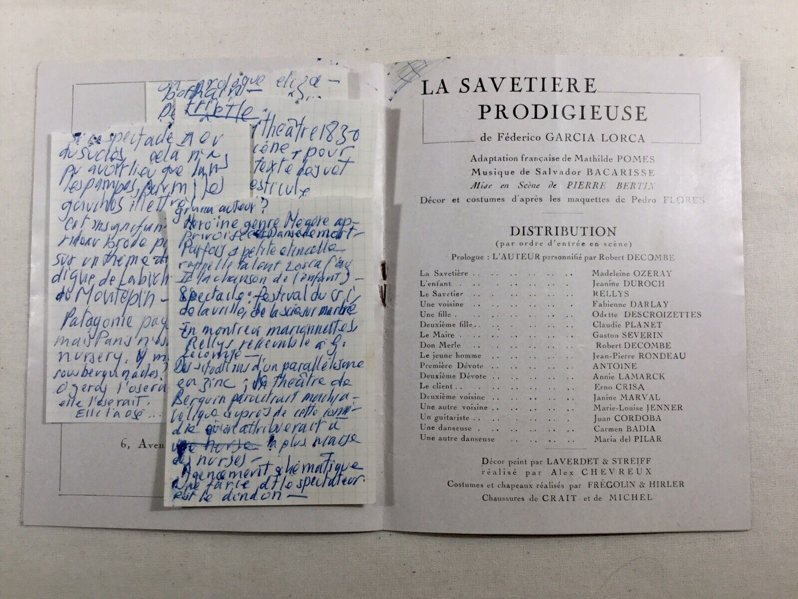 1948 Marcel Augagneur Rare Autograph Federico Garcia Lorca Bacarisse Ozeray
