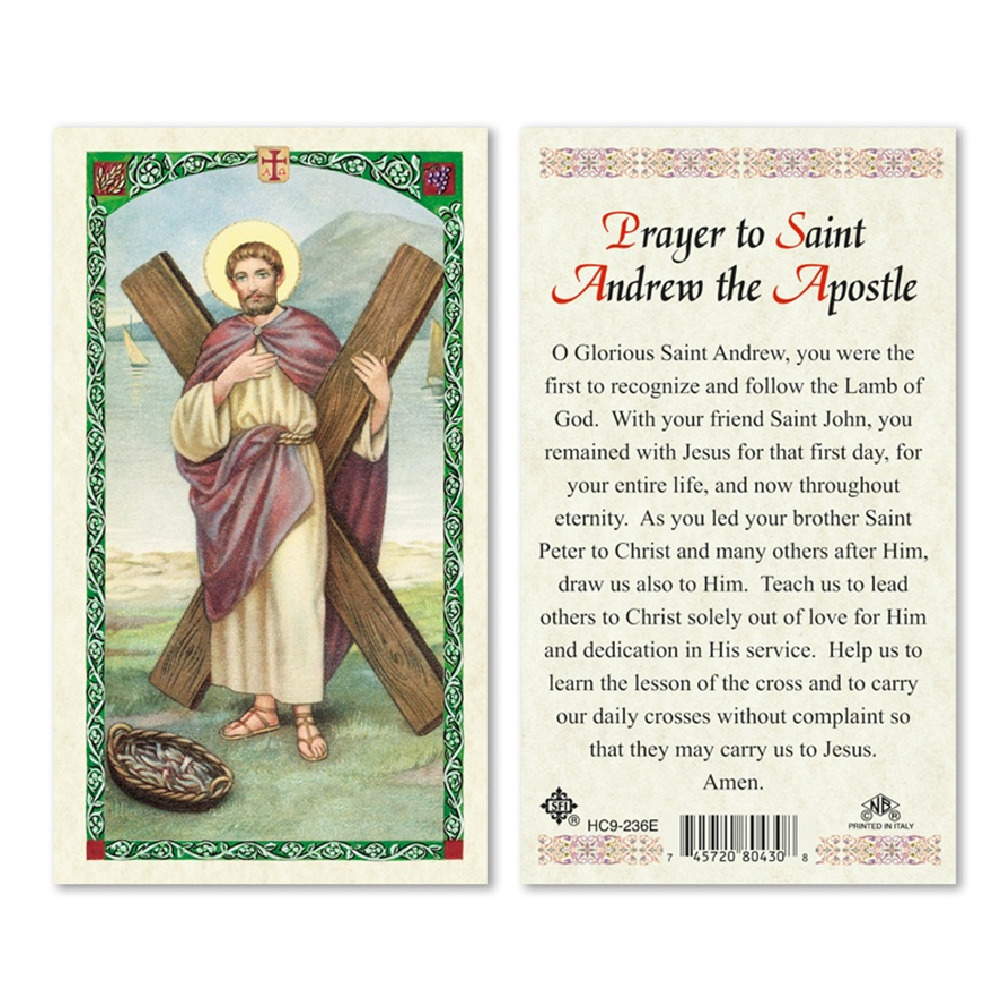 Prayer to Saint Andrew the Apostle - Laminated Prayer card