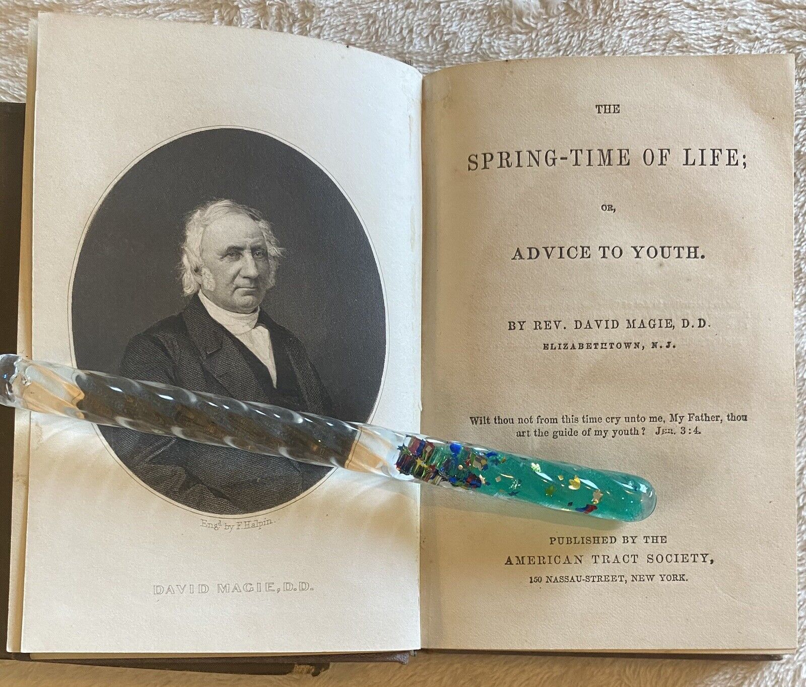 1855 The Spring-Time of Life; or, Advice to Youth...American Tract Society
