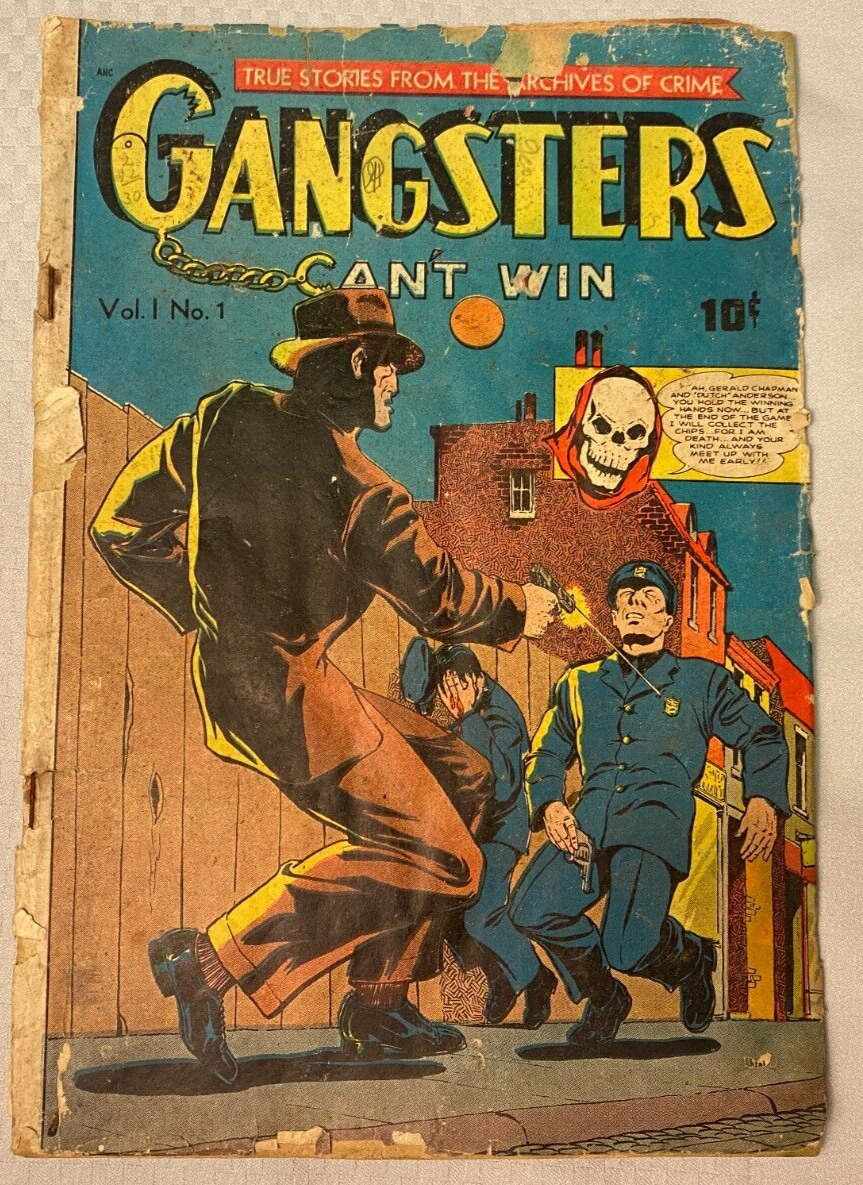 Gangsters Can\'t Win 1 True Crime Golden Age Comic Book Vtg 1948 Pre-Code Rare