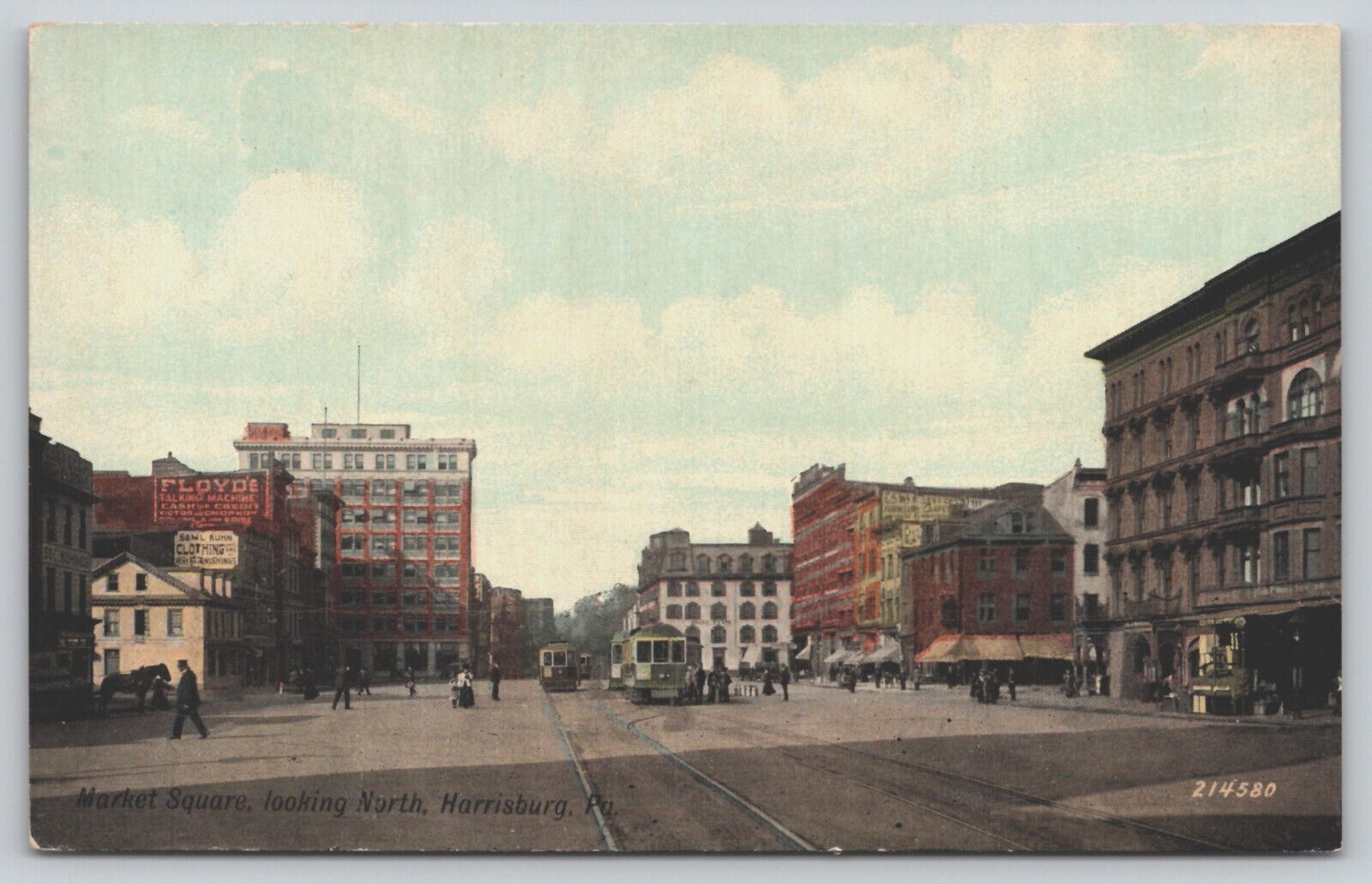 Harrisburg PA Pennsylvania - Market Square  - Dauphin County - Postcard - ca1908