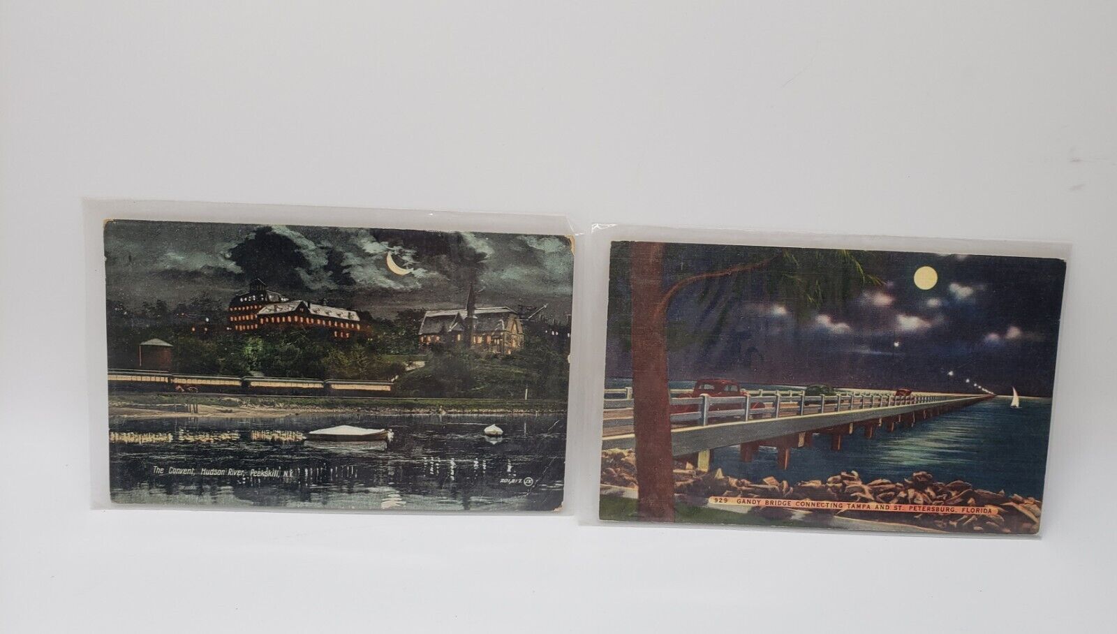 vintage postcards lot Of 2. The Convent Hudson River , & Gandy Bridge 