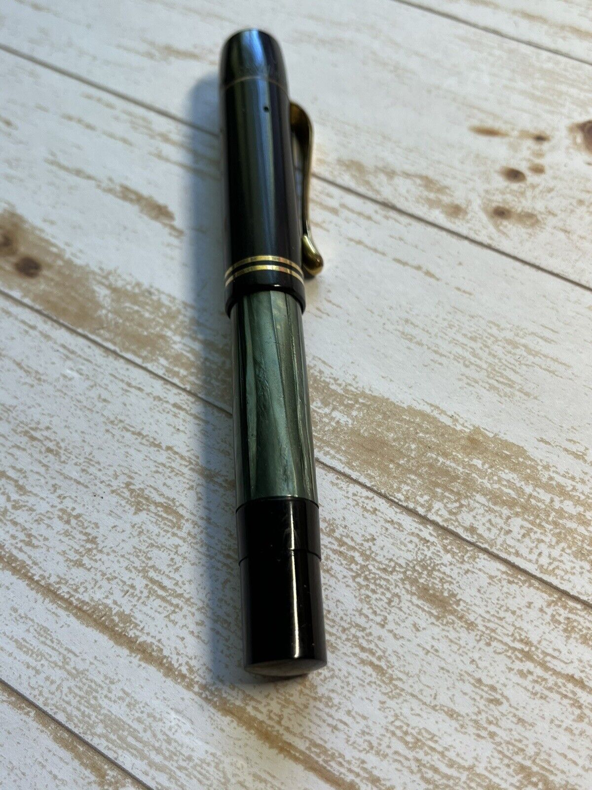 Vintage Green-marbled PELIKAN 100 N Pen from the 1950ies CN-Nib Size OB
