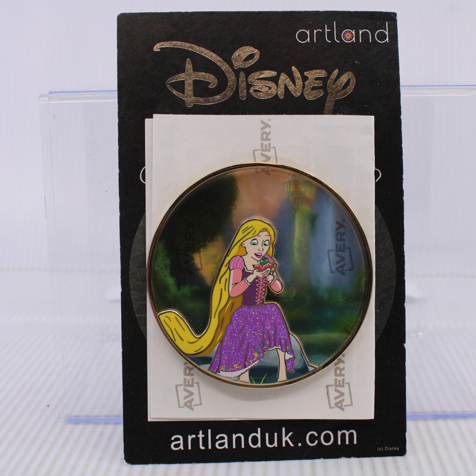 A5 Disney Artland Pin LE 200 Artland Pin On Glass Series Tangled Rapunzel Pascal