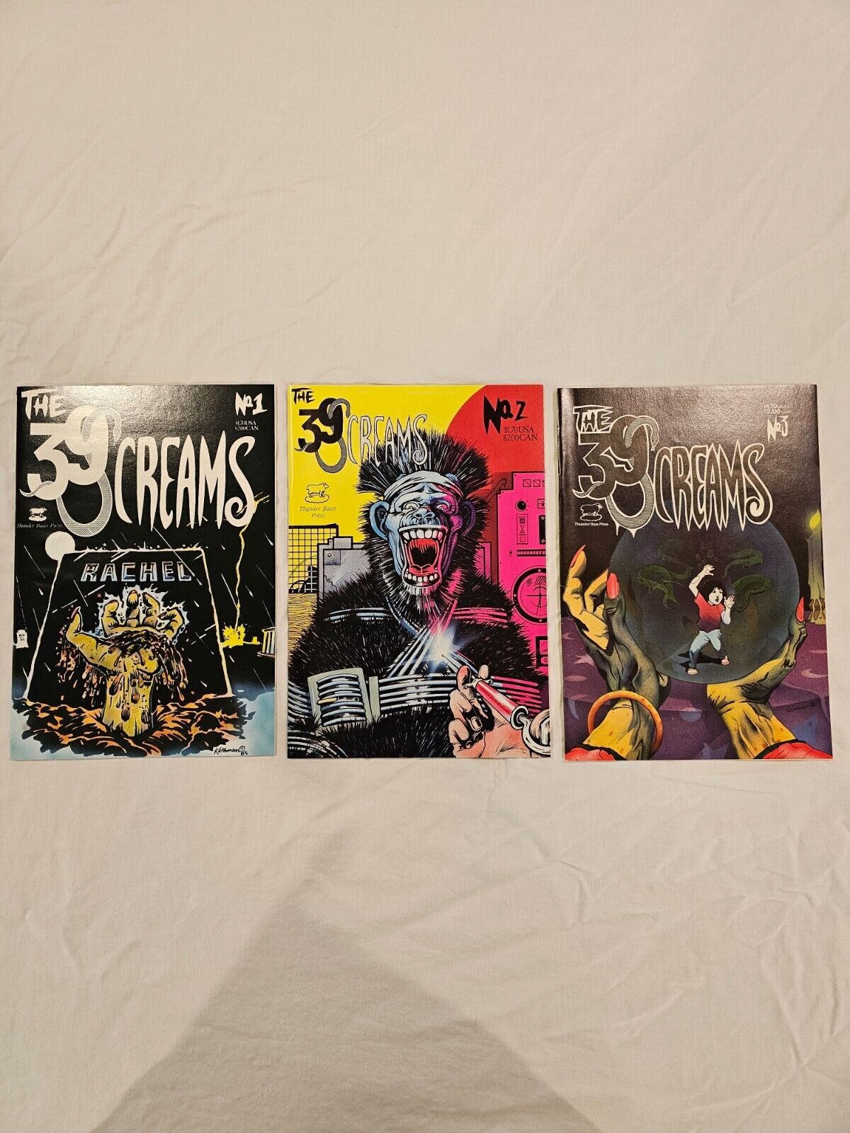 THE 39 SCREAMS #1 #2 #3- HORROR Comic Book 1986 Thunder Baas