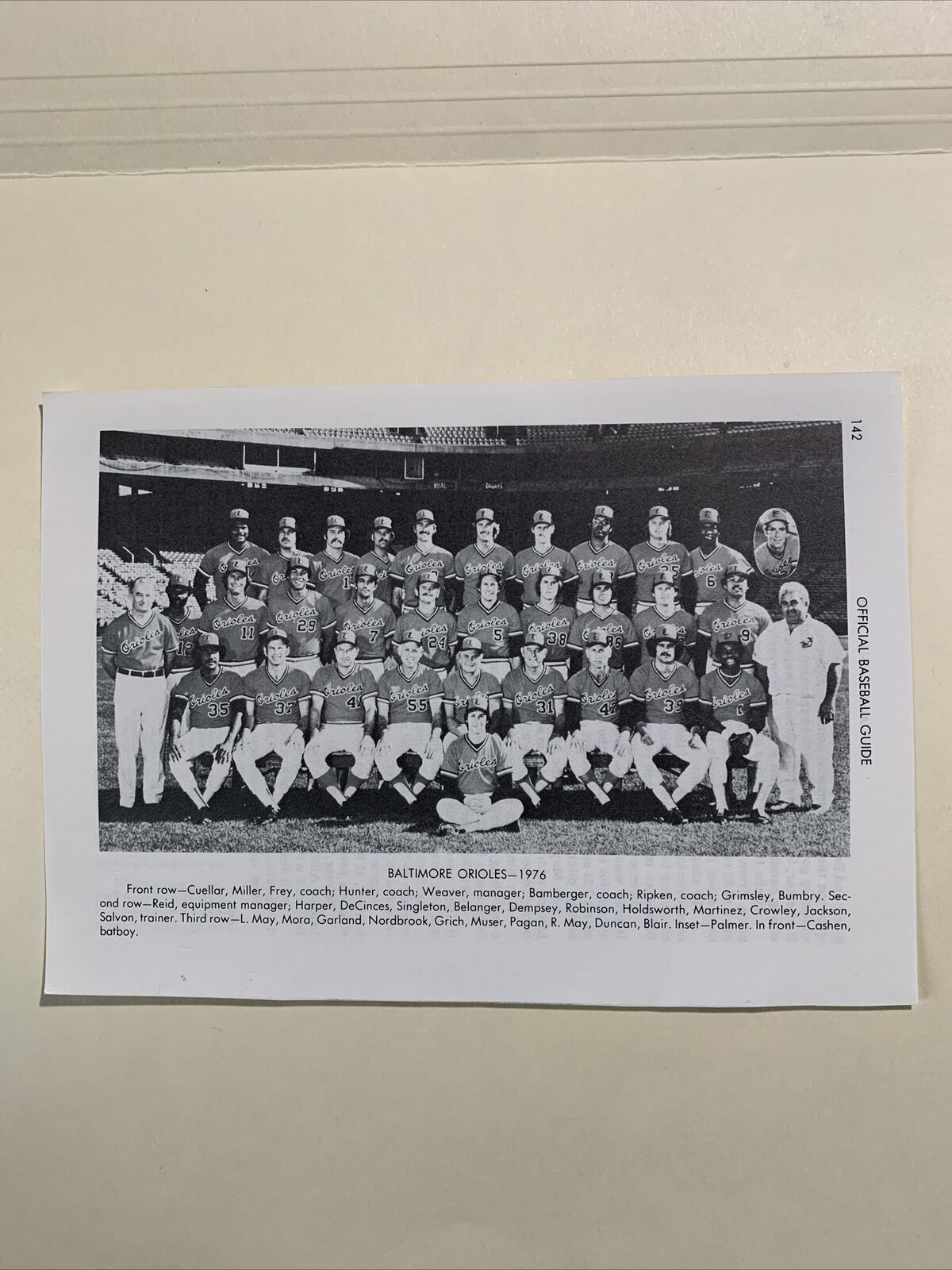 Baltimore Orioles Reggie Jackson 1976 Baseball Publication Team 5X7 Picture