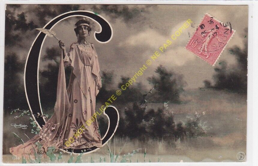 CPA Alphabet Photo PC Letter C Reutlinger Woman New Art 1907