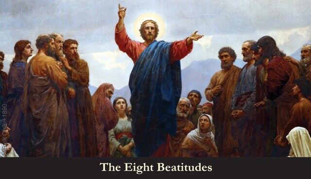 The Eight Beatitudes Holy Card (10-pack) with Two Free Bonus Cards