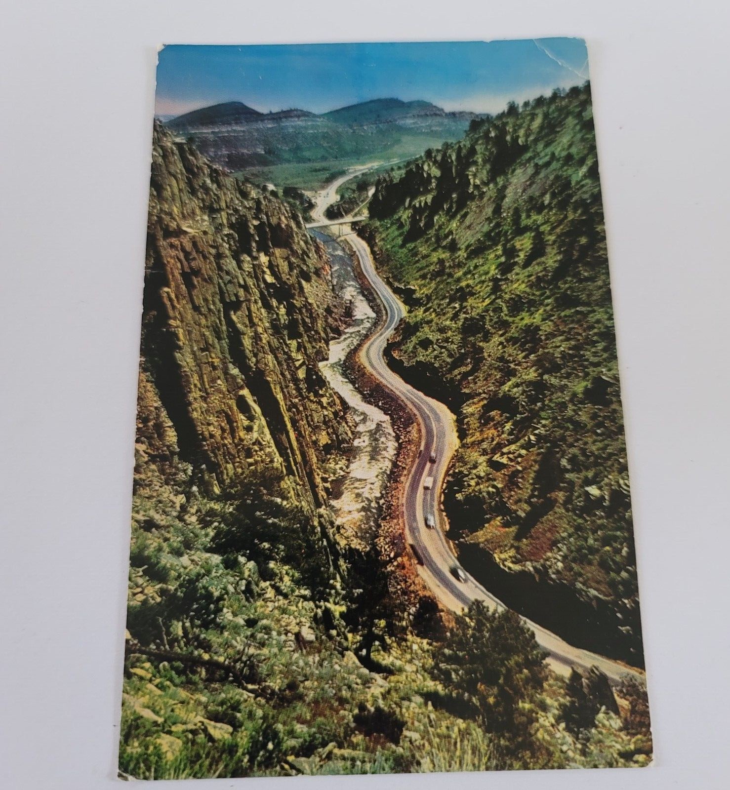 Vintage 1967 Postcard Big Thompson Canyon Road & Rushing River Estes Colorado