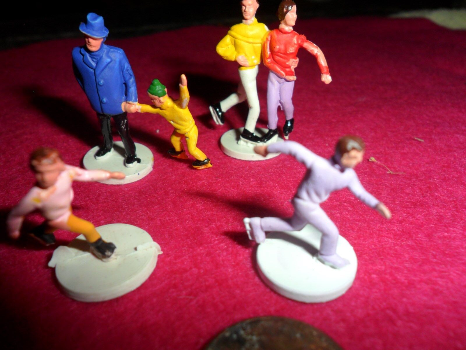 Miniature Vintage Plastic Skaters - Set of 4