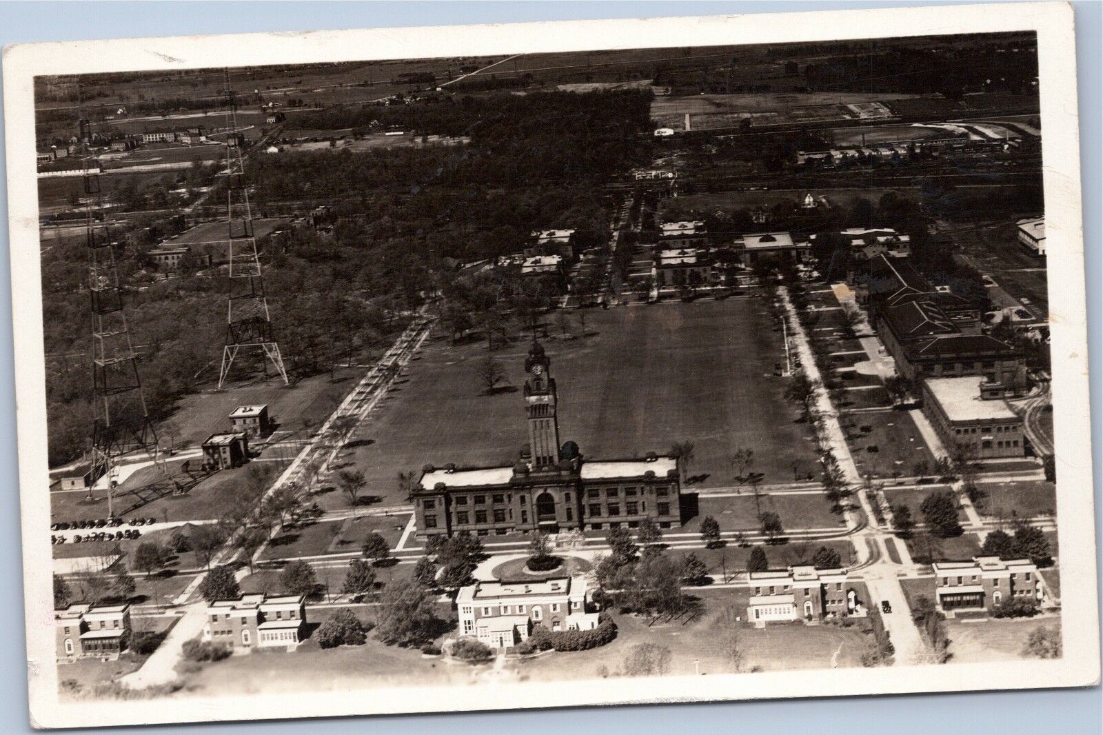 RPPC:  1926-1940s IL Chicago Great Lakes US Navy Training Station aerial