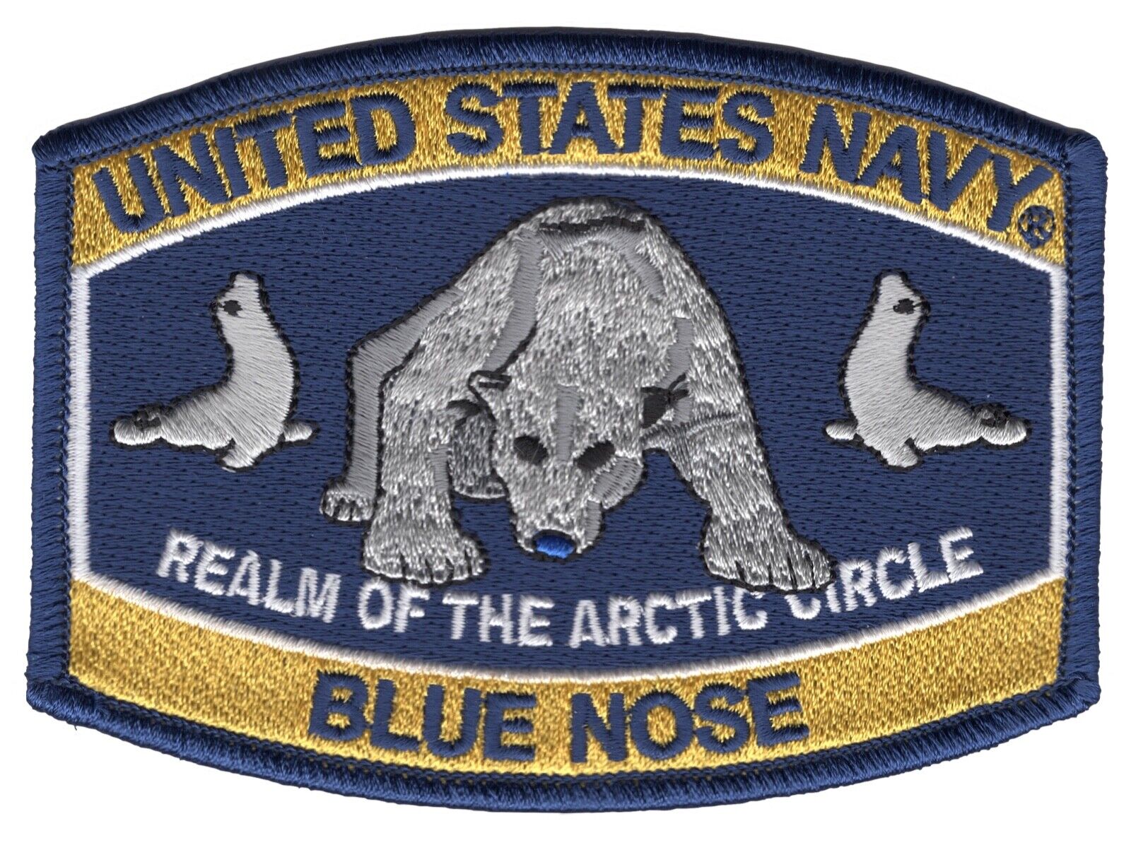 Navy Blue Nose Polar Bear Hat Patch