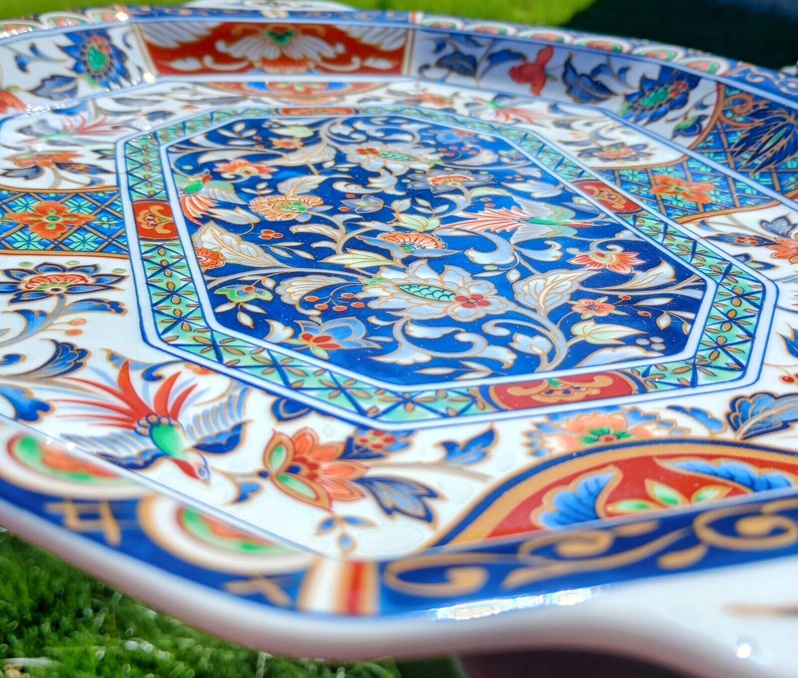 Breathtaking, Japanese Imari Porcelain Artist Serving Platter; With Original Box