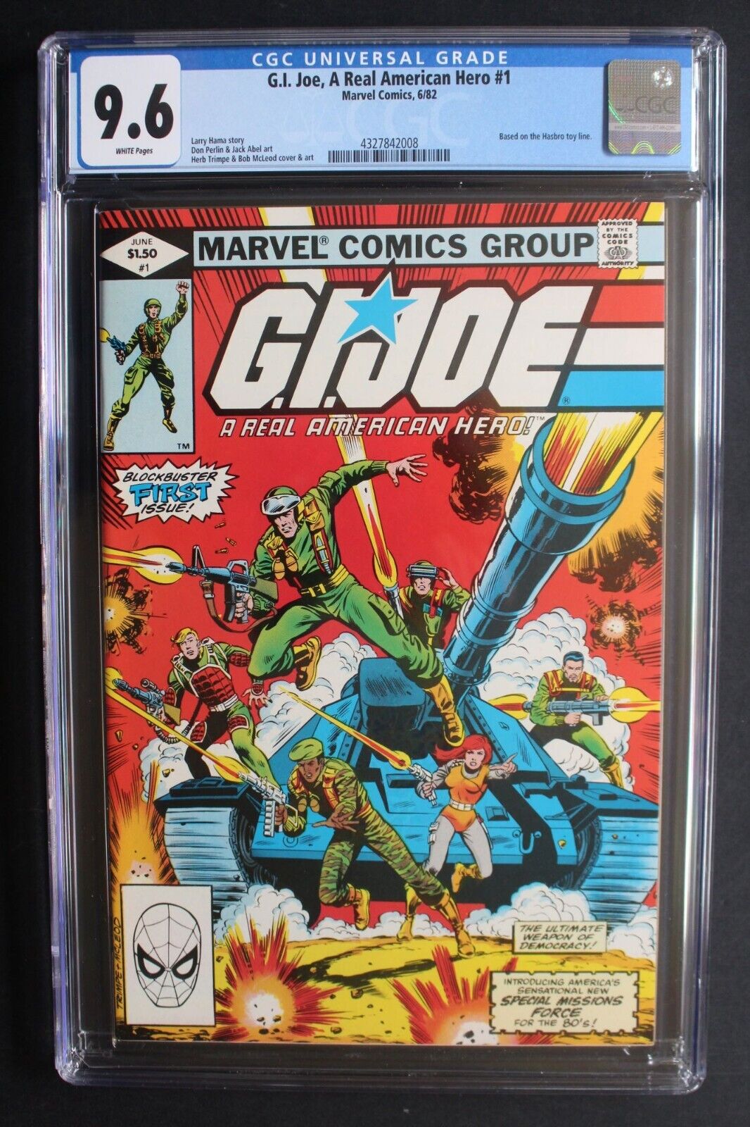 G.I. JOE REAL AMERICAN HERO #1 1st COBRA Snake-Eyes BARONESS 1982 Marvel CGC 9.6