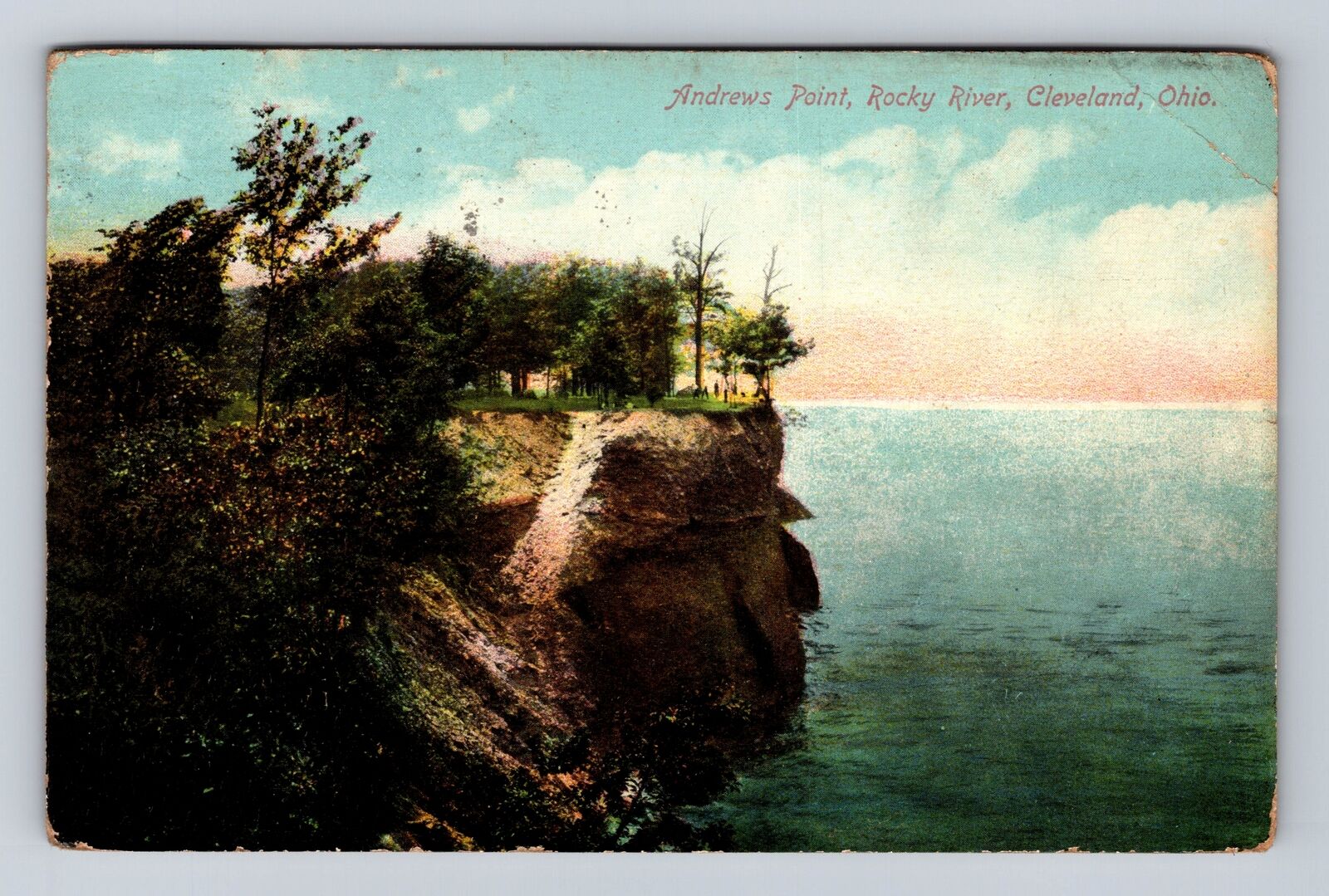 Cleveland OH-Ohio, Andrews Point, Rocky River, Antique, Vintage c1909 Postcard