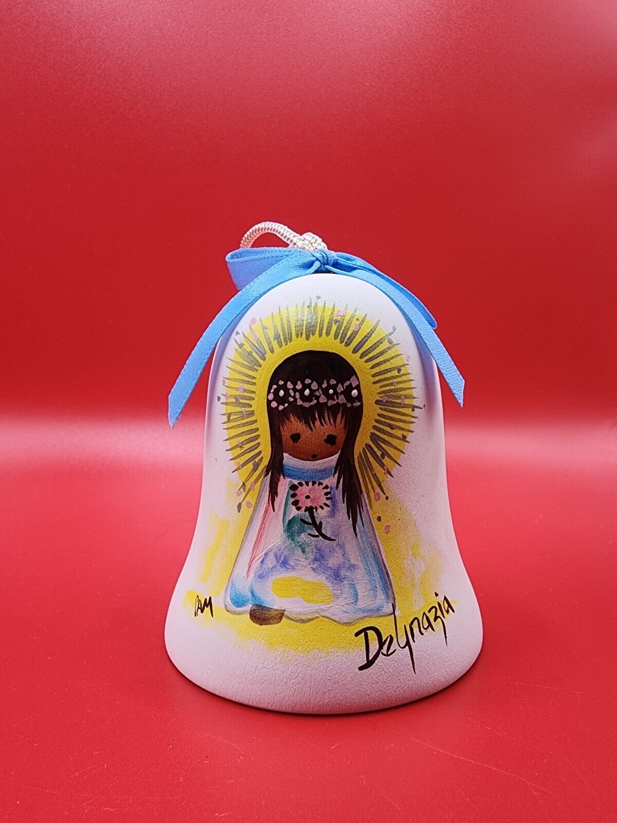DeGrazia Annual Bell Limited Edition Native American  1985 Vintage Hand Painted