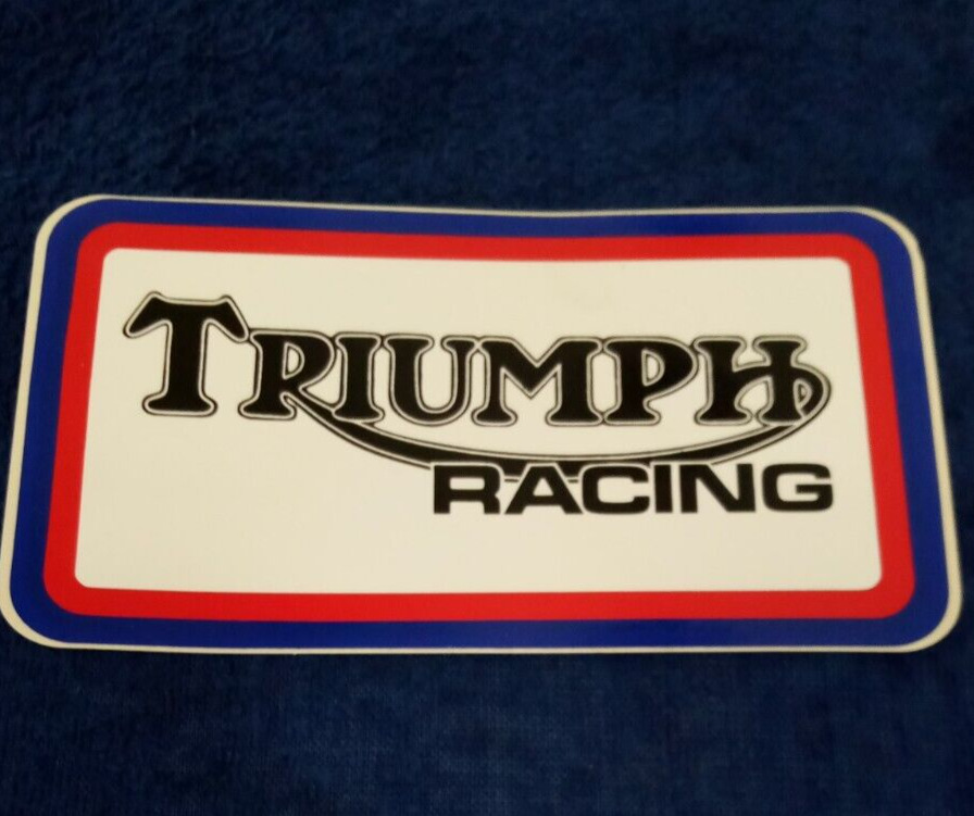 Vintage TRIUMPH RACING Motorcycle Sticker Decal Red White & Blue 7\