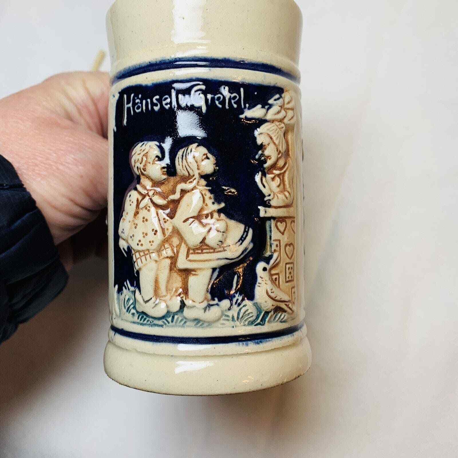 Vtg German Beer Stein Mini Mug Hansel & Gretel Fairy Tales West Germany