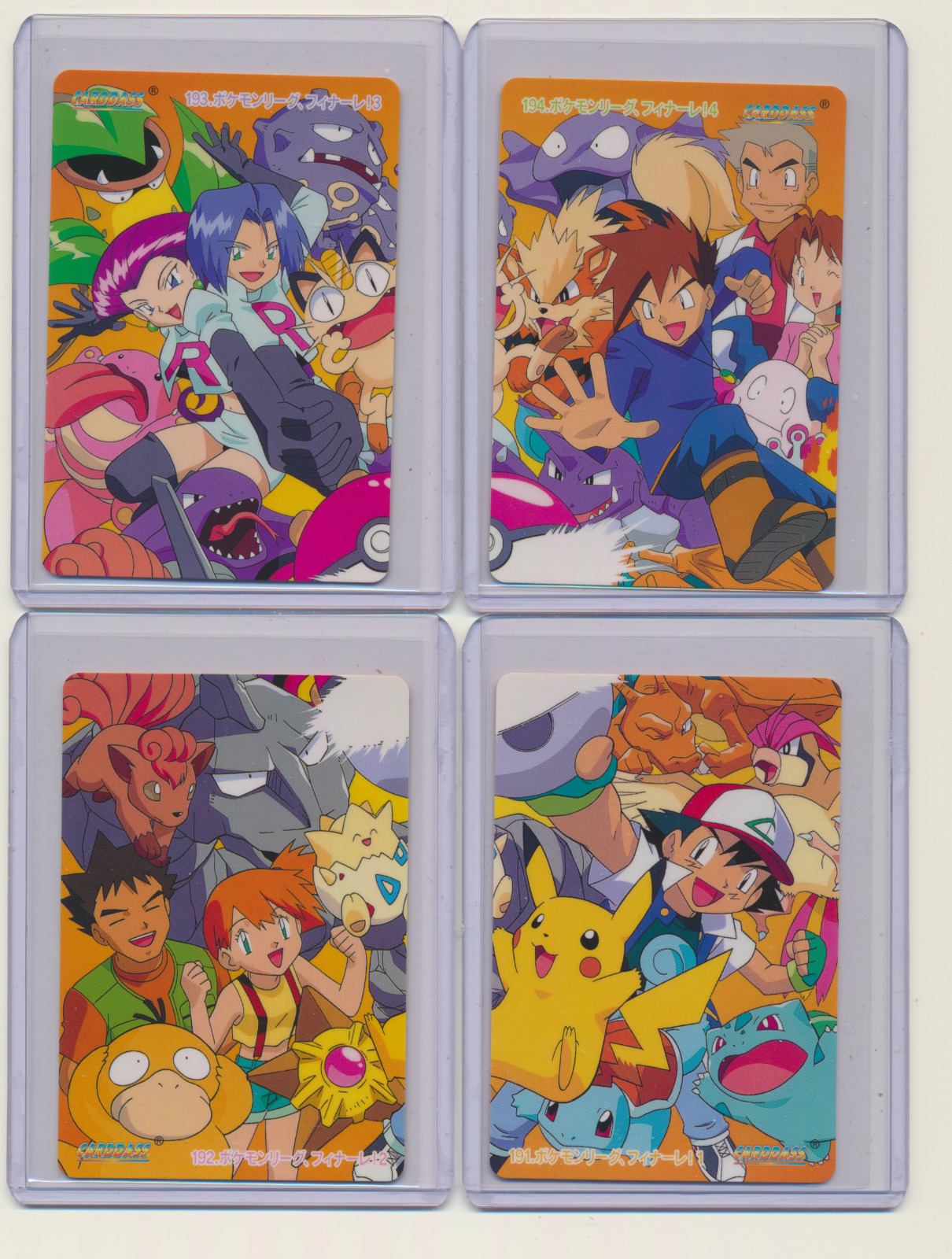 1999 Bandai Cardass Japanese Pokemon 4 Piece Puzzle Set Pikachu VHTF RARE