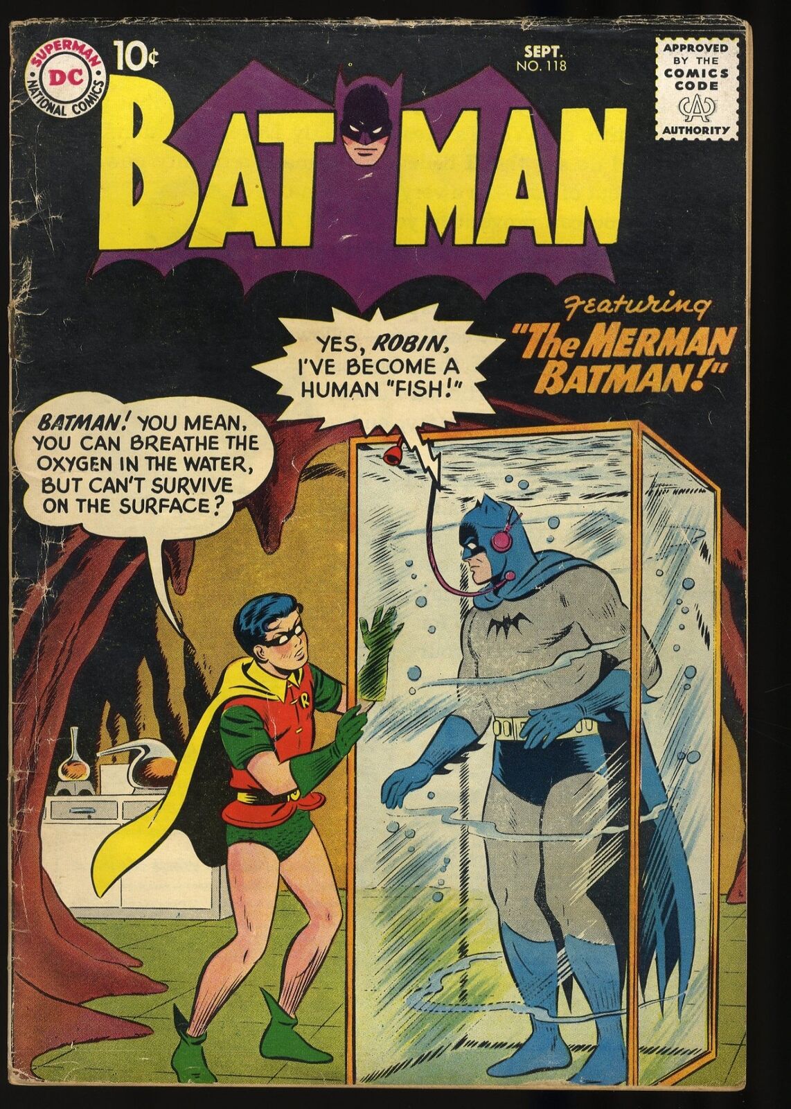 Batman #118 VG- 3.5 Early DC The Merman Batman Swan/Kaye Cover DC Comics 1958