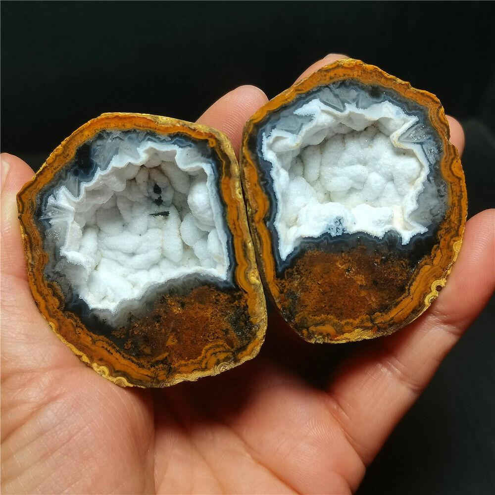 Rare 164G China Natural Inner Mongolia Gobi Eye Agate Geode Collection  WYY2304