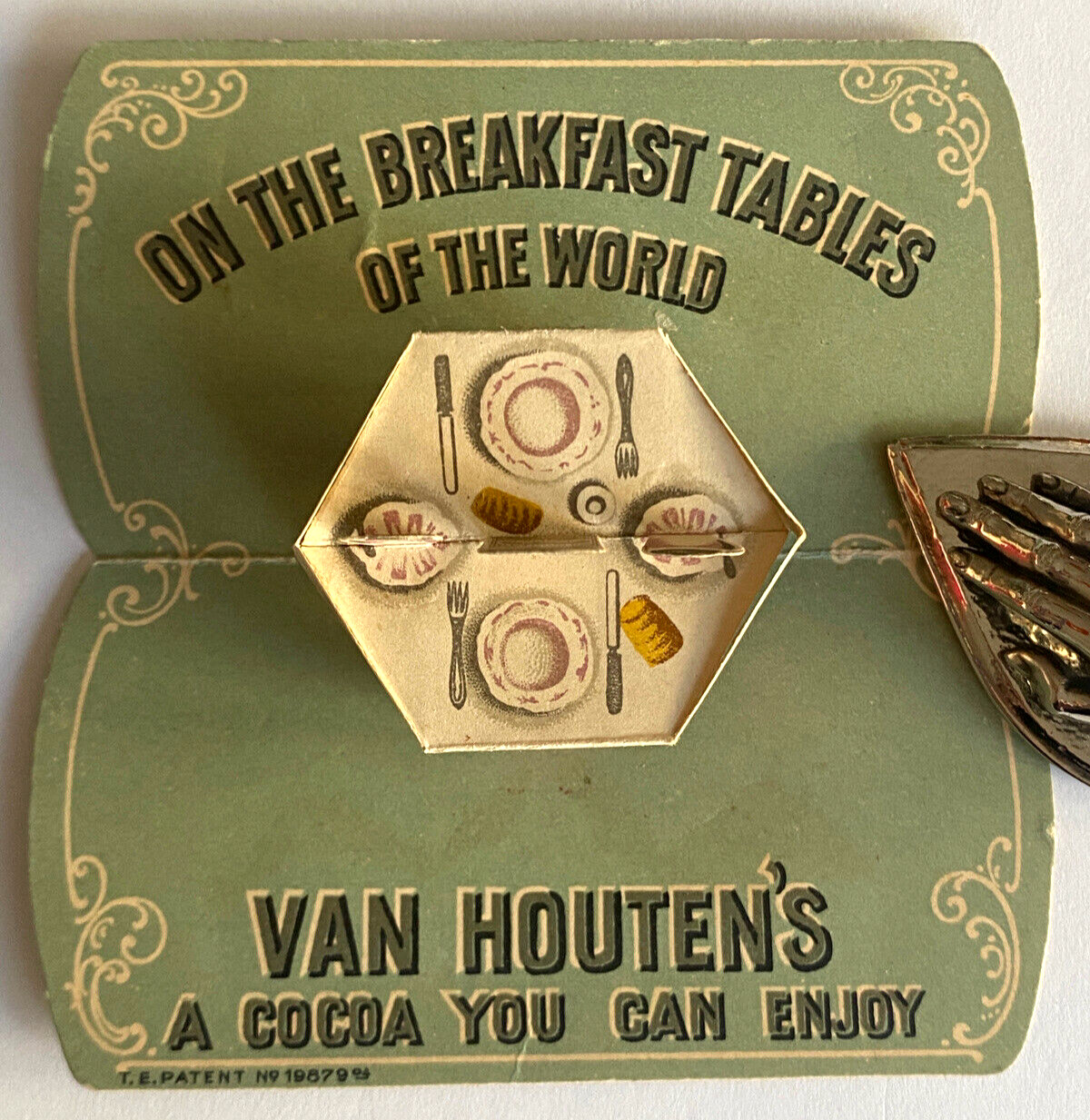 1880s Victorian Van Houten\'s Cocoa Pop-Up Mechanical Trade Card AMAZING and RARE