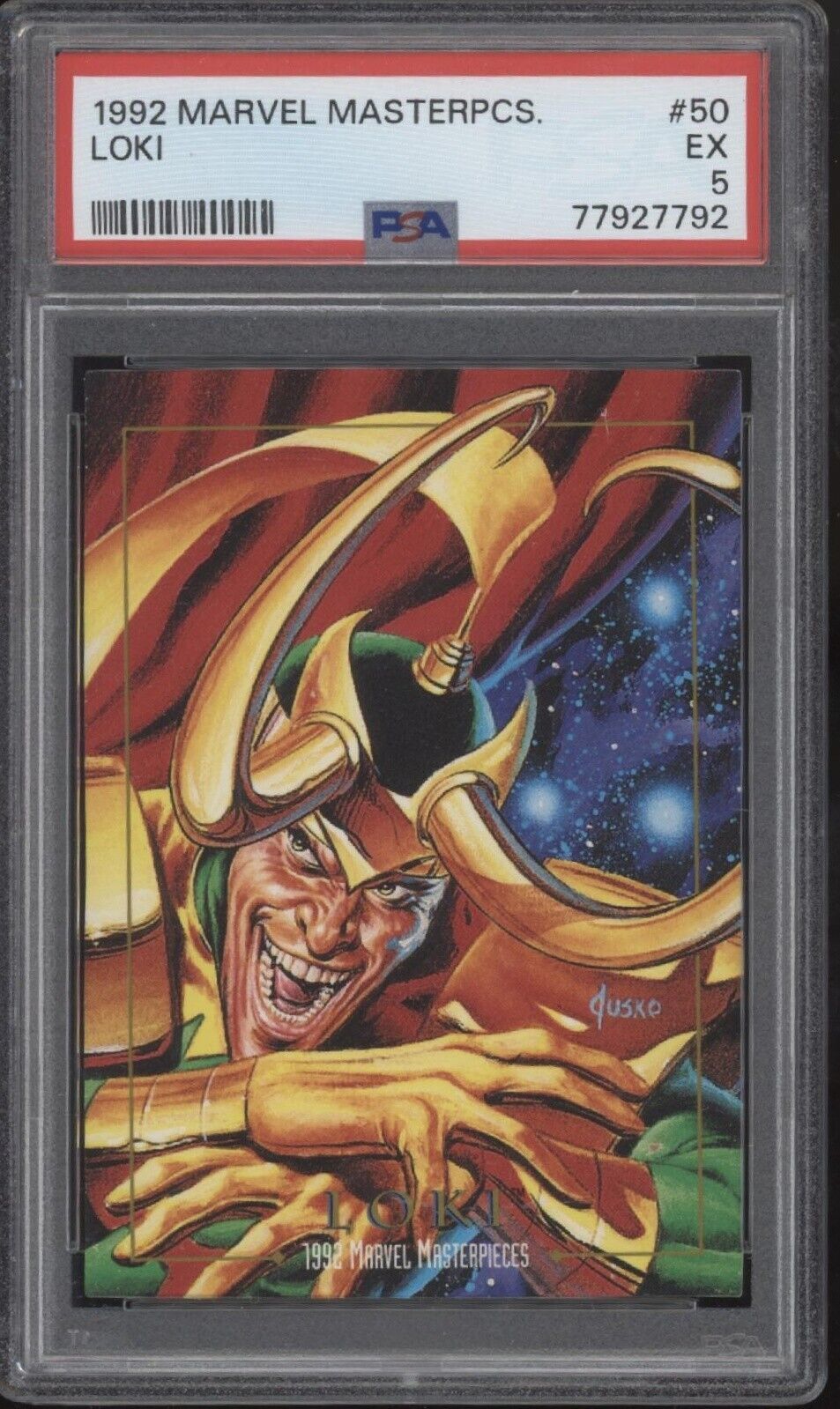 Loki 1992 Skybox Marvel Masterpieces #50 PSA 5