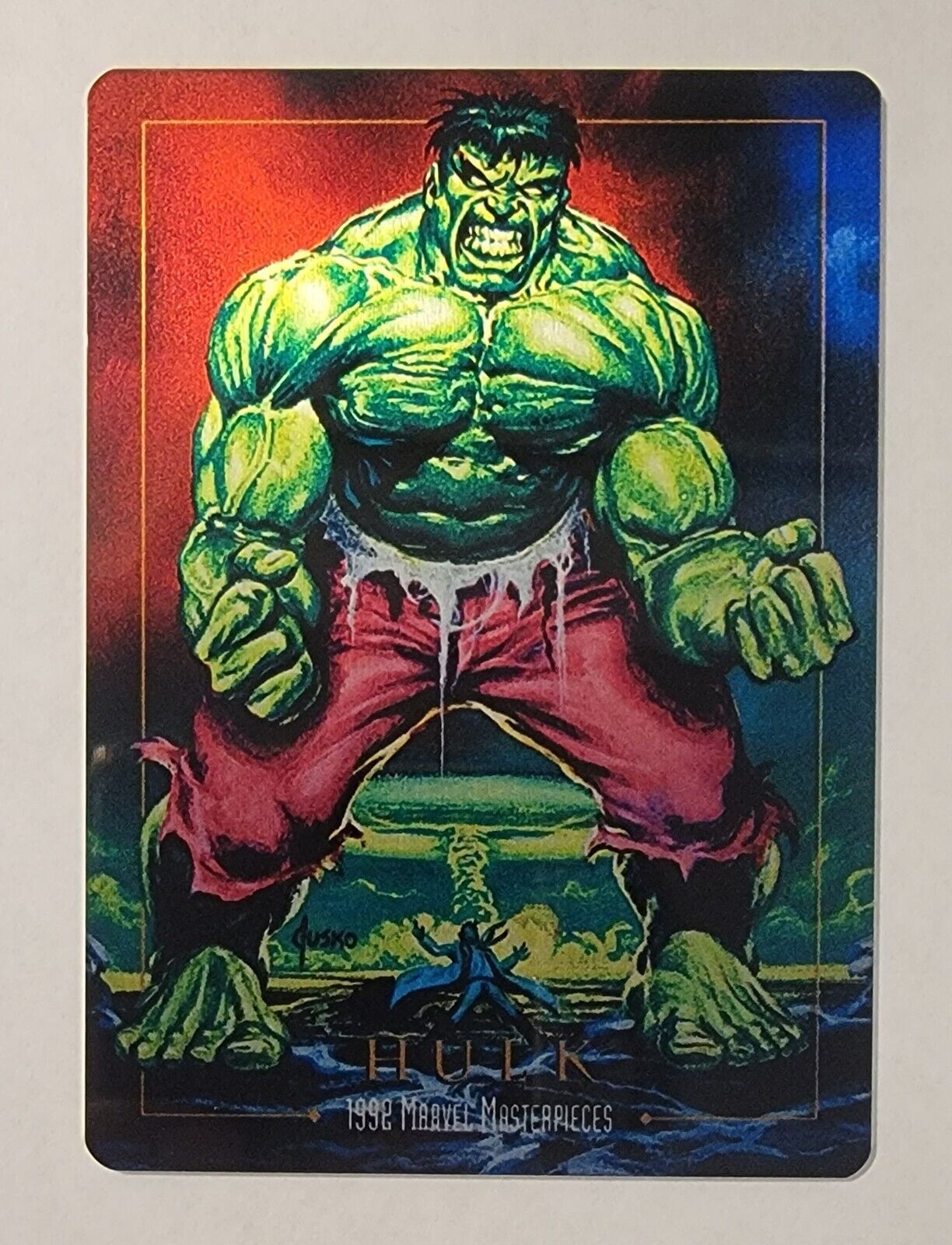 2023 1992 Marvel Masterpieces Metal Hulk Card FPG Jusko Kickstarter /2000