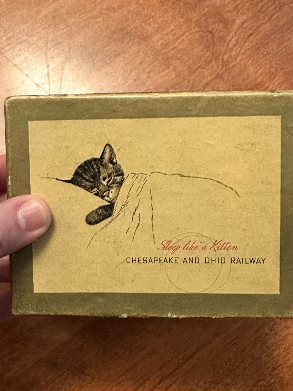 Vtg Chesapeake & Ohio Lines C&O Railroad Playing Cards Set Chessie Peake Kitten