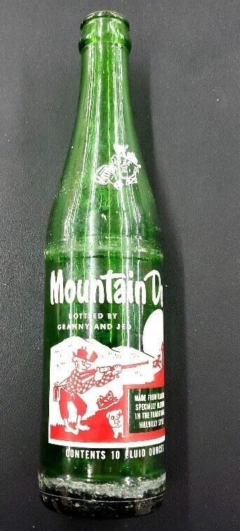 Vintage 1965 Mountain Dew ACL Bottle Bottled By Granny And Jed
