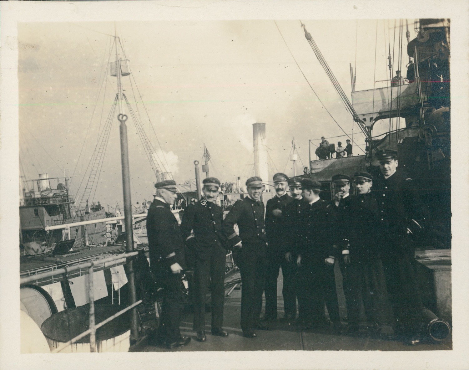 USA, Brooklyn, Military on a Ship, May 11, 1918, Vintage Silver Print Vint