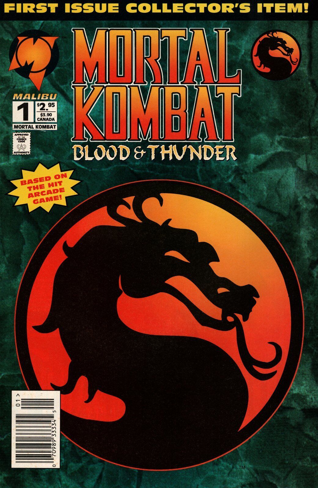 Mortal Kombat #1 Newsstand Cover (1994) Malibu Comics
