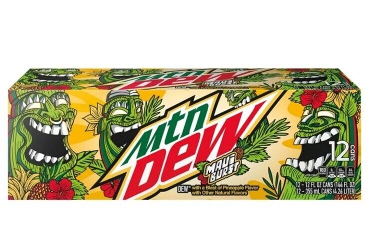 🍍🍍VERY RARE-MOUNTAIN DEW MAUI BURST🍍🍍 [12 PK-12 OZ CANS] BEST BY AUG 2024