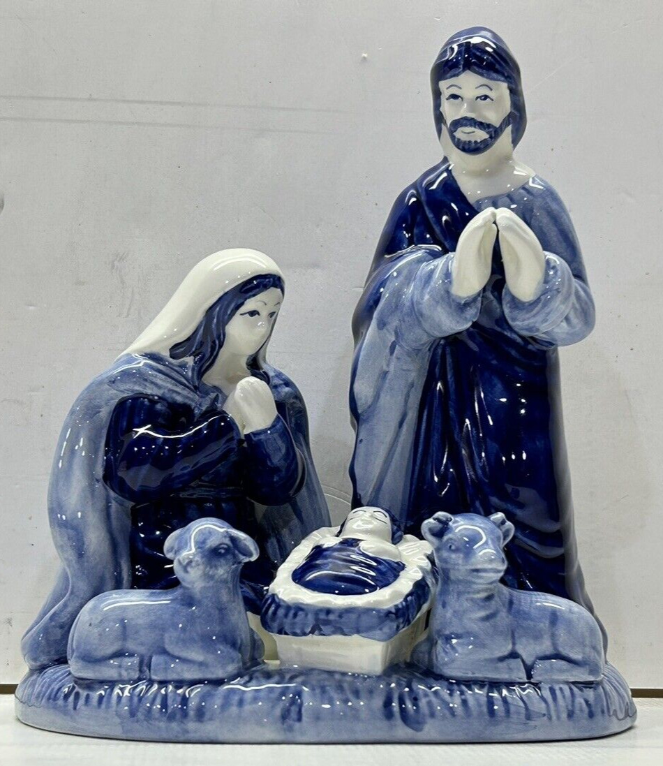 Heinen Delft Blauw 8” Nativity Scene: Mary, Joseph, Jesus. Retired? OOS F777