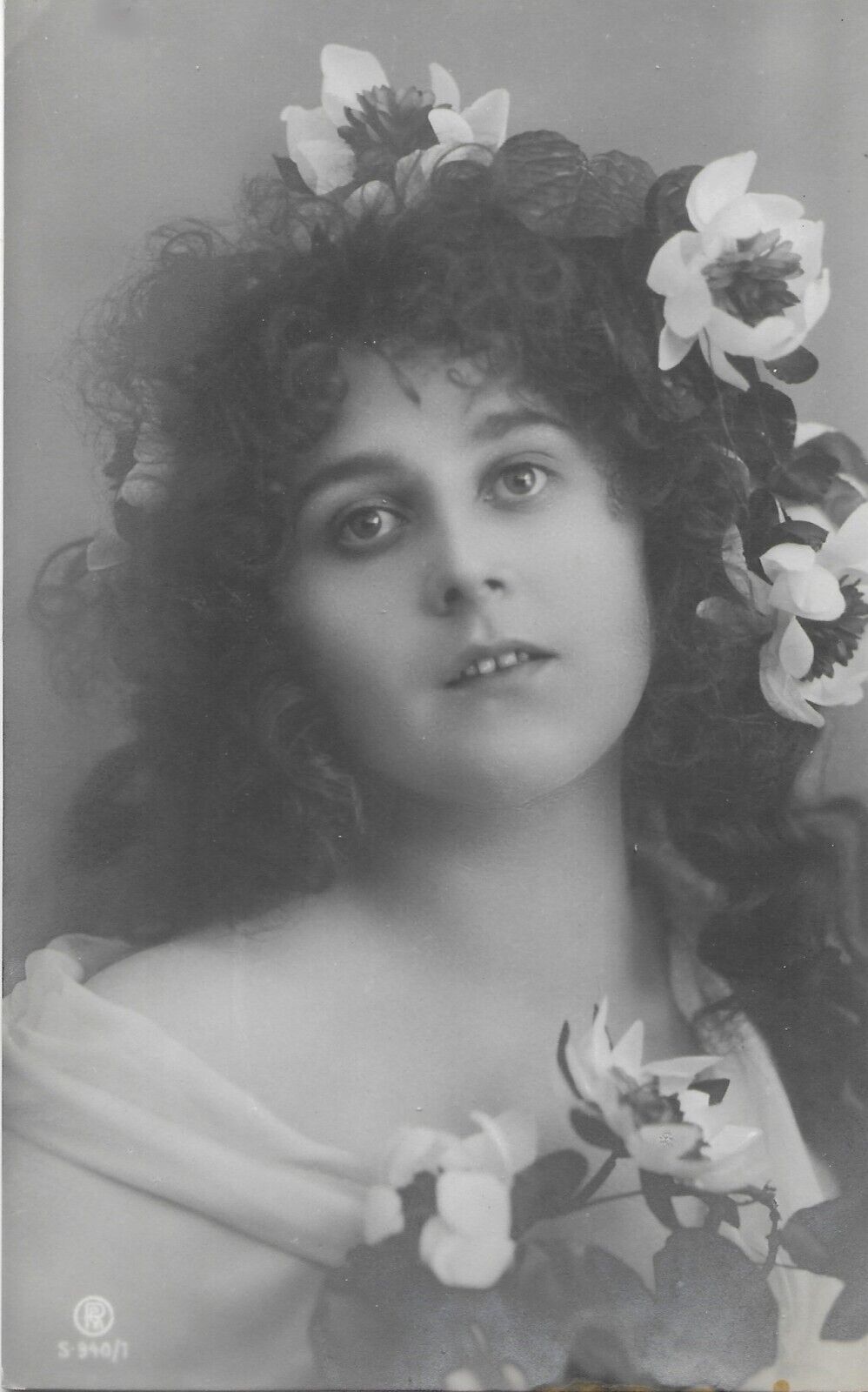 Edwardian antique RPPC postcard of female 1912