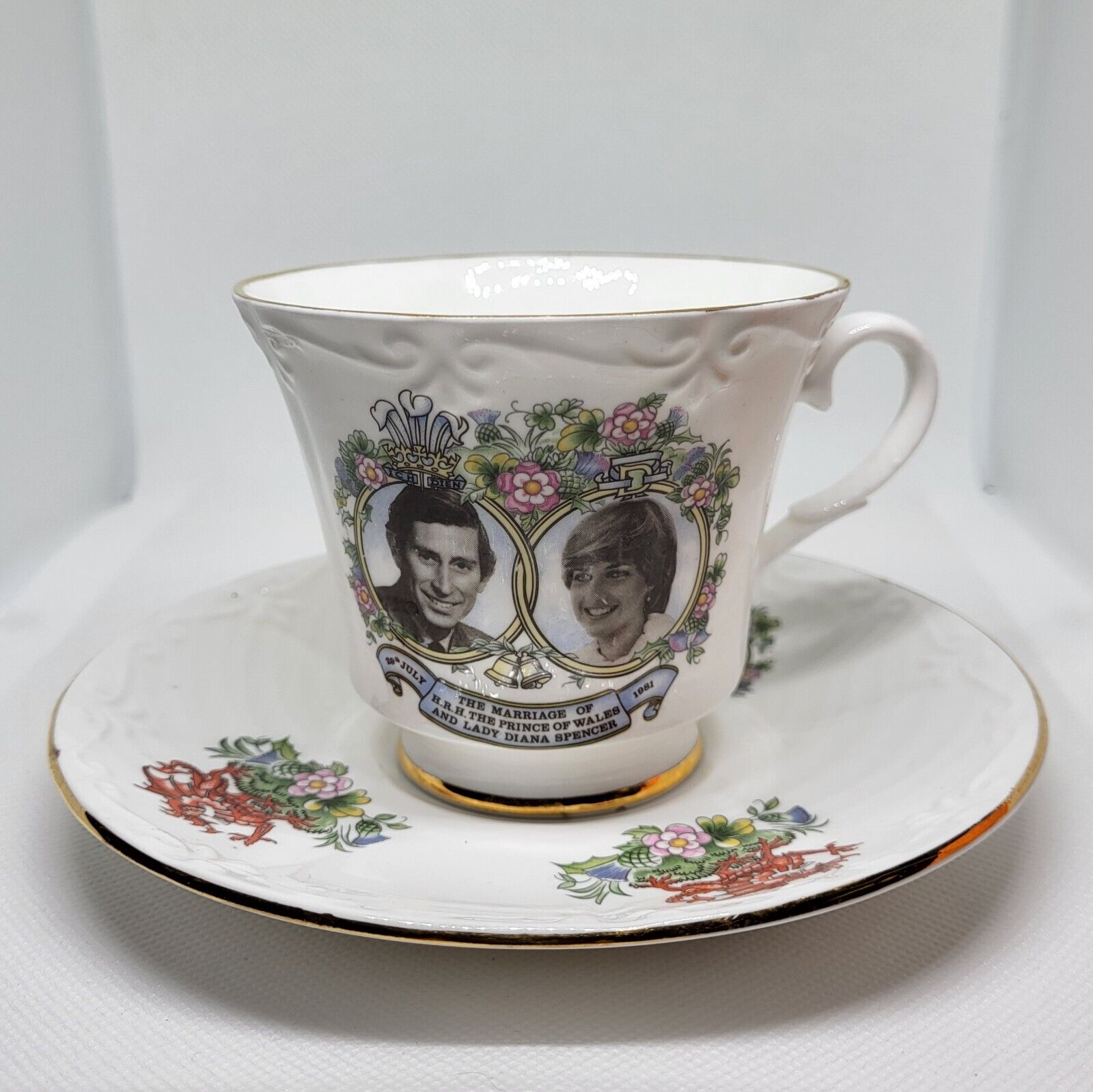 Prince Charles and Princess Diana 1981 Wedding Fine Bone China Tea Cup Saucer