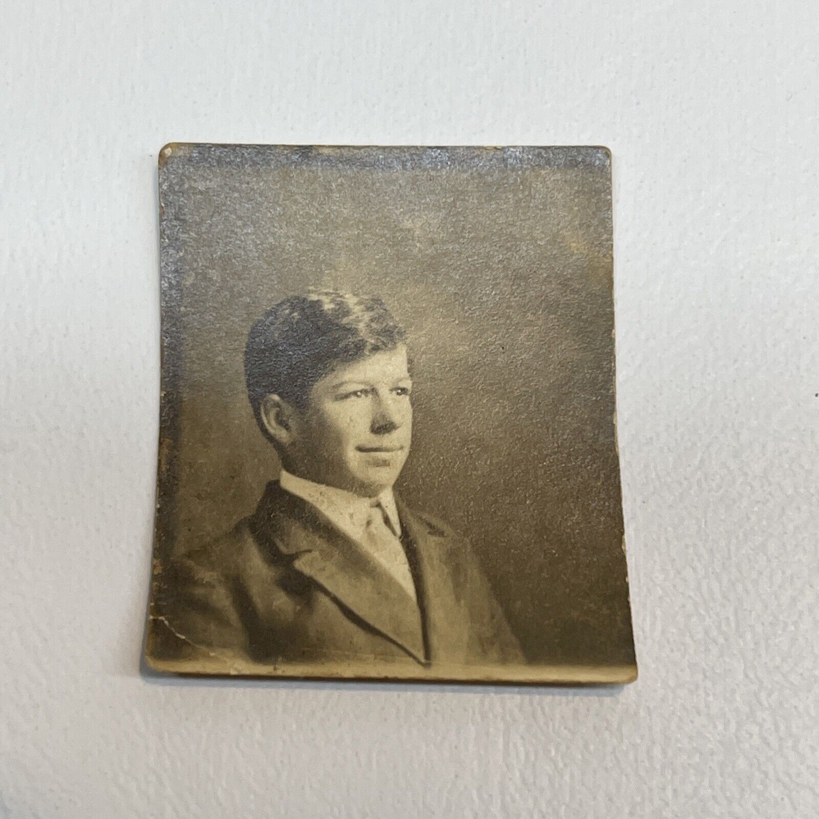 Vintage Tiny Photo Booth Penny Arcade Photo Handsome Young Man Good Posture