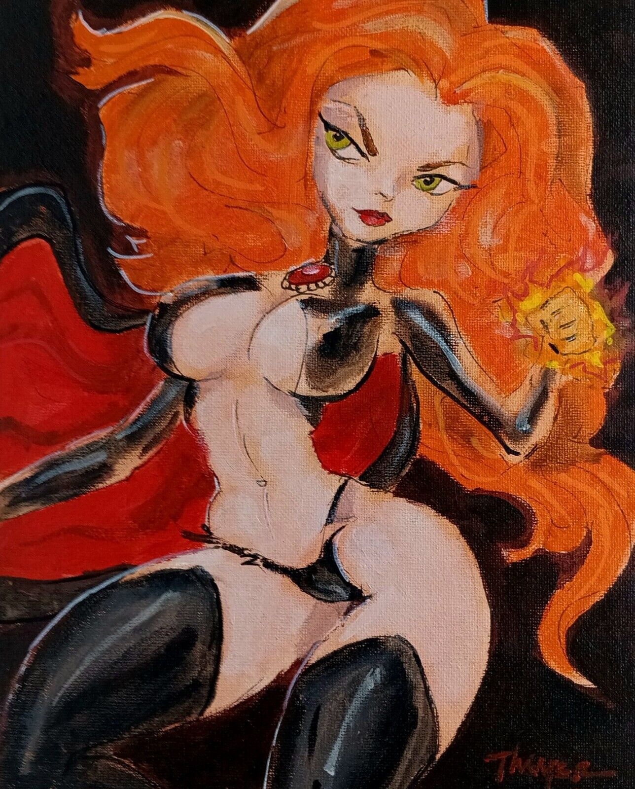  Goblin Queen Madeline Pryor Original Canvas by Thayer Art OOAK XMEN 97 