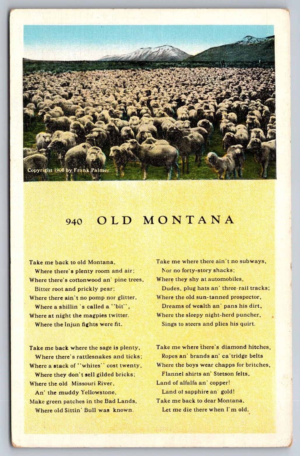 eStampsNet - Postcard Old Montana Photo of Sheep and Poem