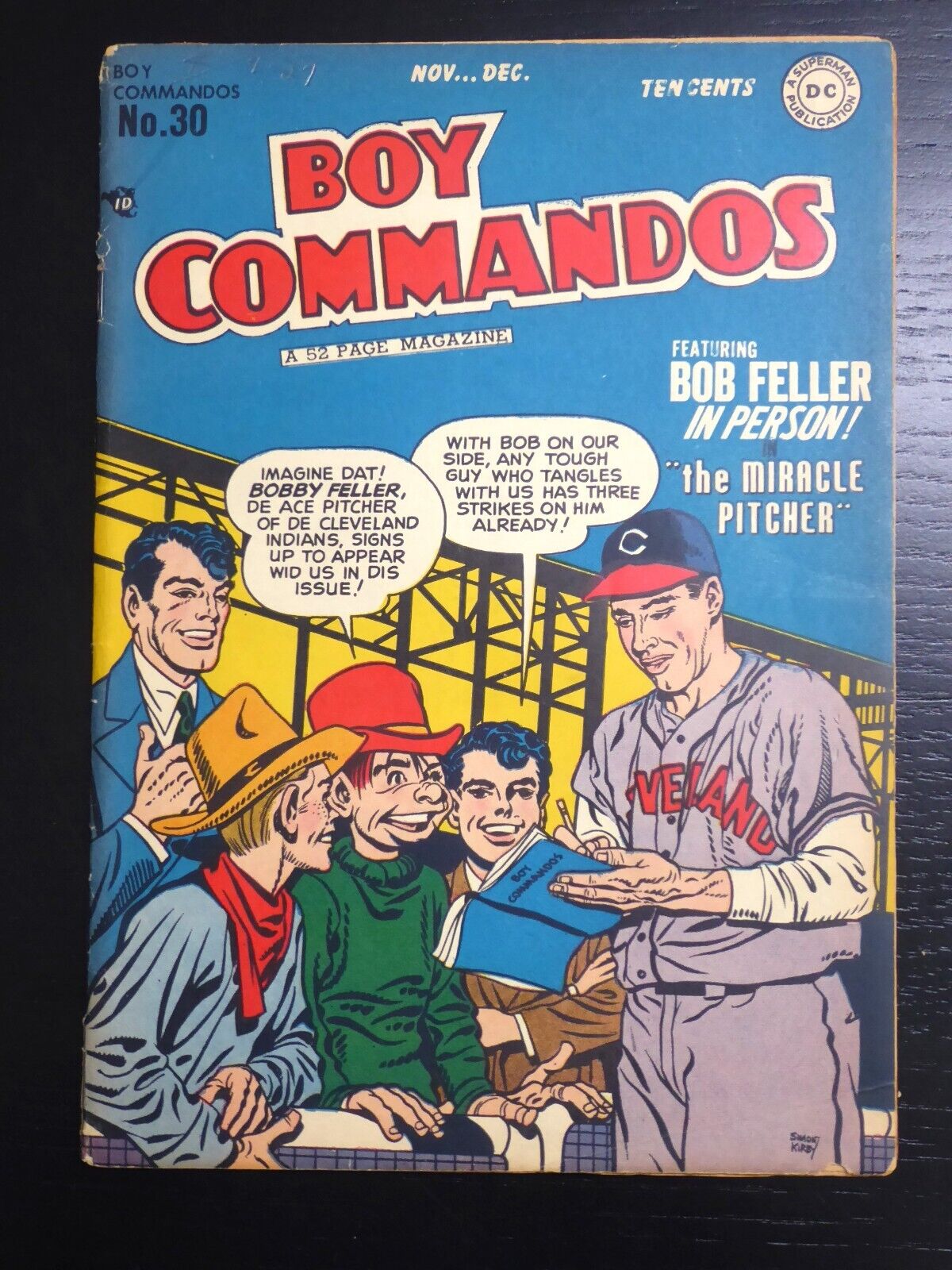 Boy Commandos #30, VG, November-December 1948, Bob Feller Baseball Cover